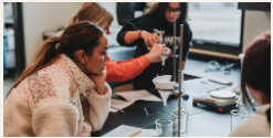 Students working on a science lab experiment