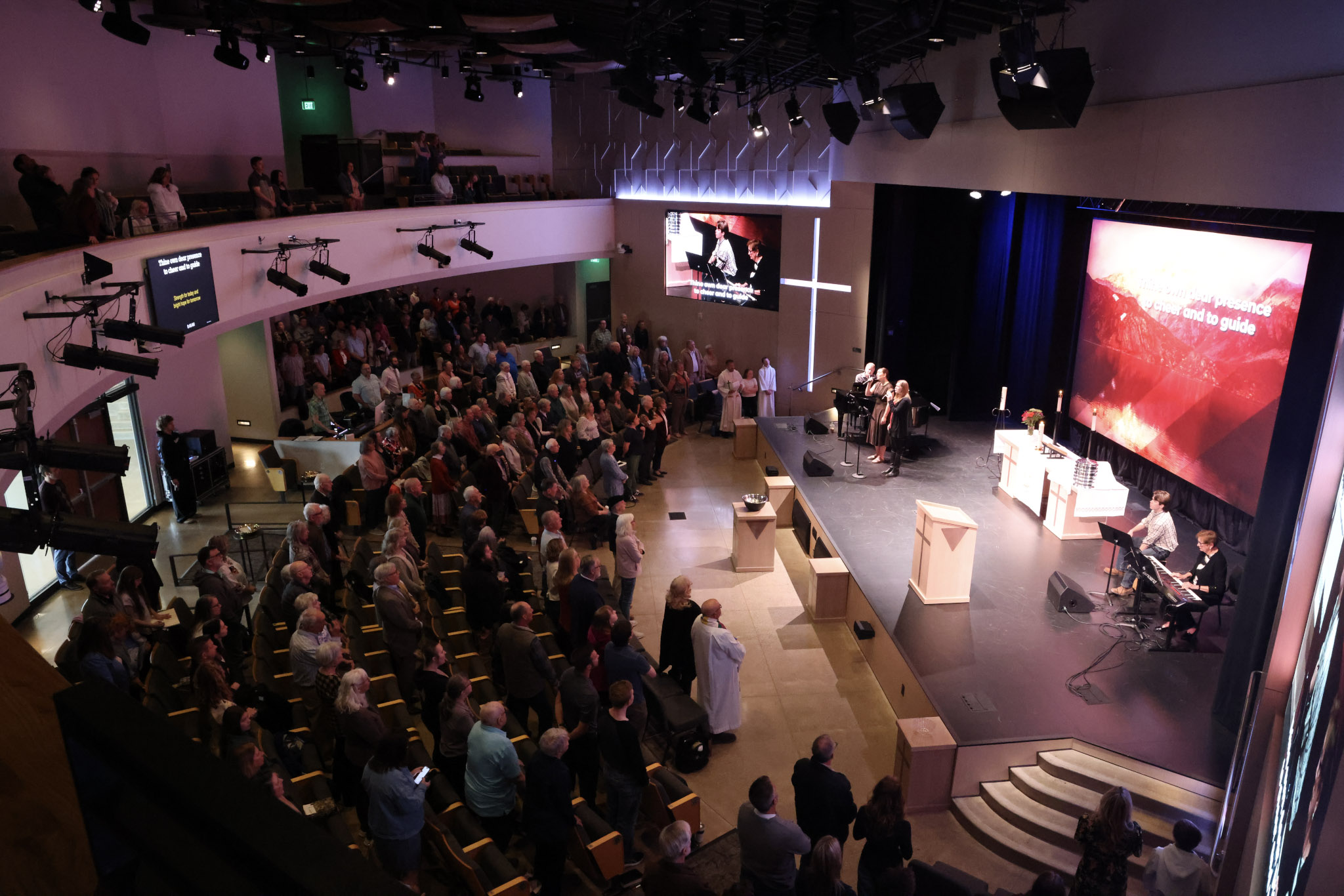 Trinity's sanctuary filled with the congregation gathered for Sunday worship